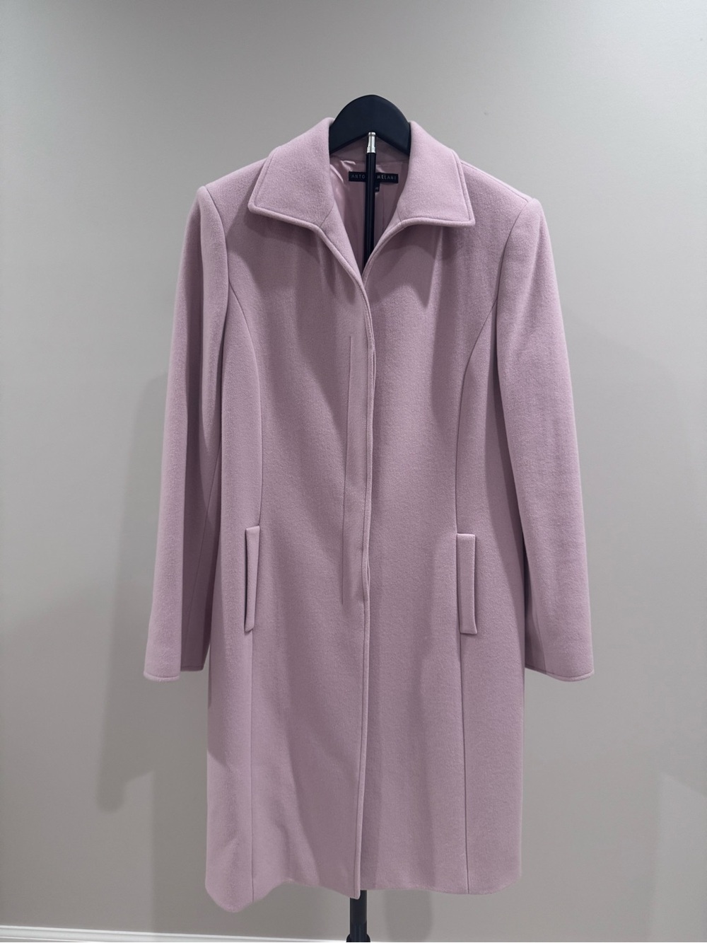 Antonio Melani Luxury Women's Rose Pink Coat - Classic Collared Wool Blend